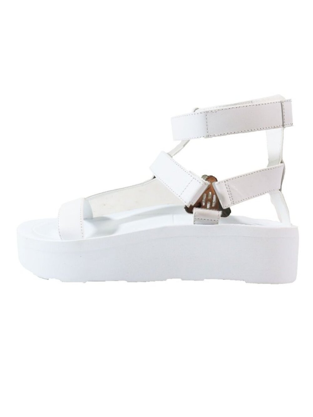 Hermes Enid Thick Sole Leather Sandals Shoes Platform Diamant Buckle Logo
